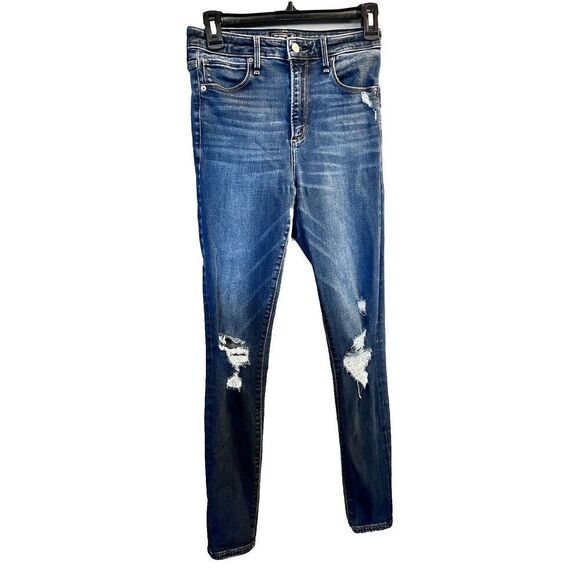 Abercrombie‎ & Fitch Simone High Rise Super Skinny Distressed Size 2R 26 - Picture 1 of 9